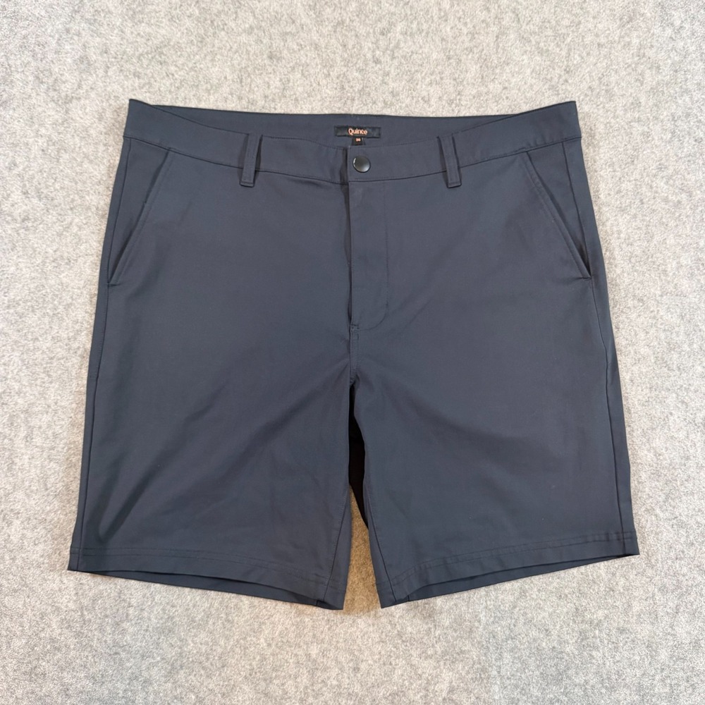 Quince Midnight Navy Blue 9" Flat Front Performance Golf Shorts Men's Size 36